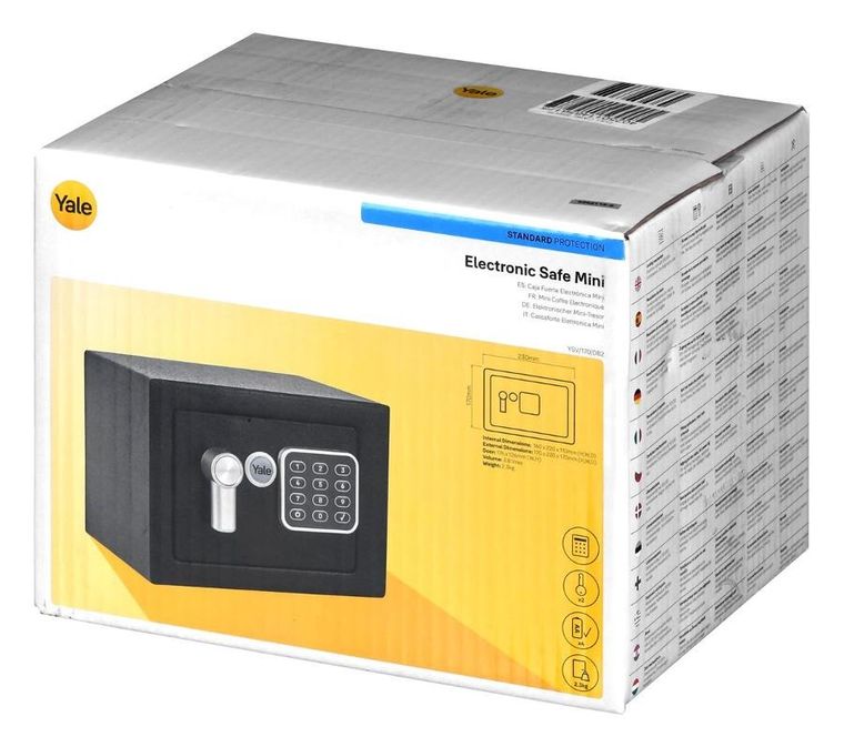 Yale, Mini Electronic Safe Black, sejf podstawowy, mini, czarny