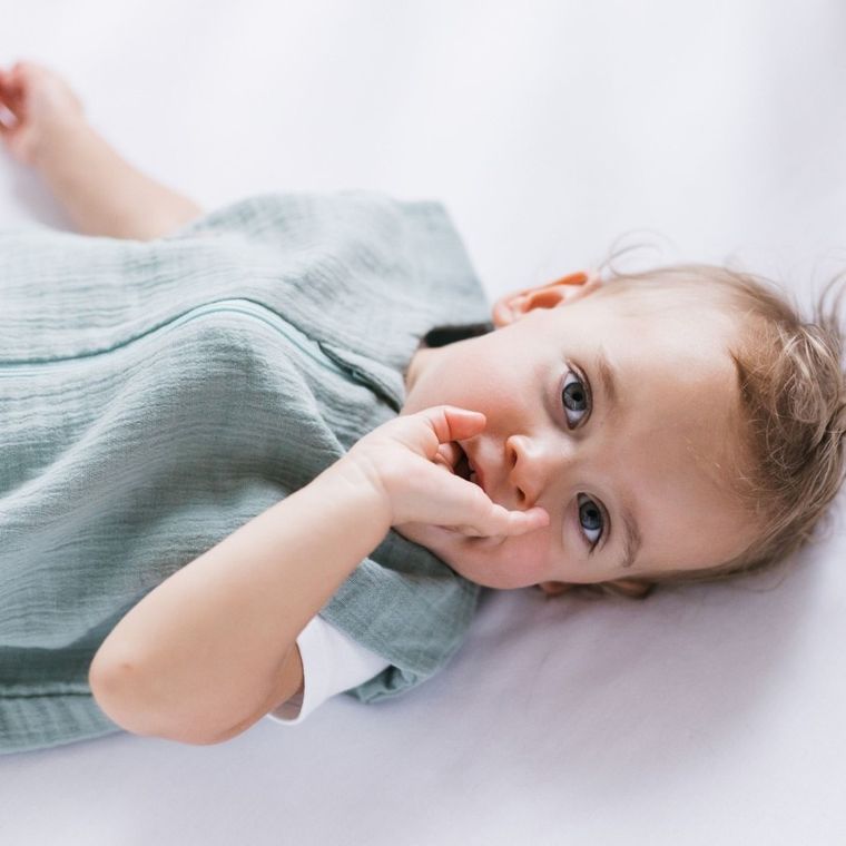 Zaffiro, Malaga, śpiworek do spania, muślinowy, TOG 1.5, mint, 0-6m