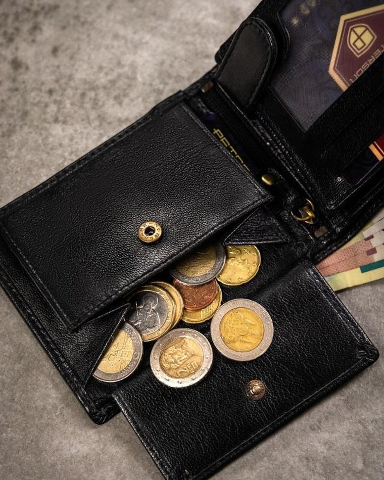 Zestaw prezentowy: Portfel, Brelok, czarny, skórzany, Peterson