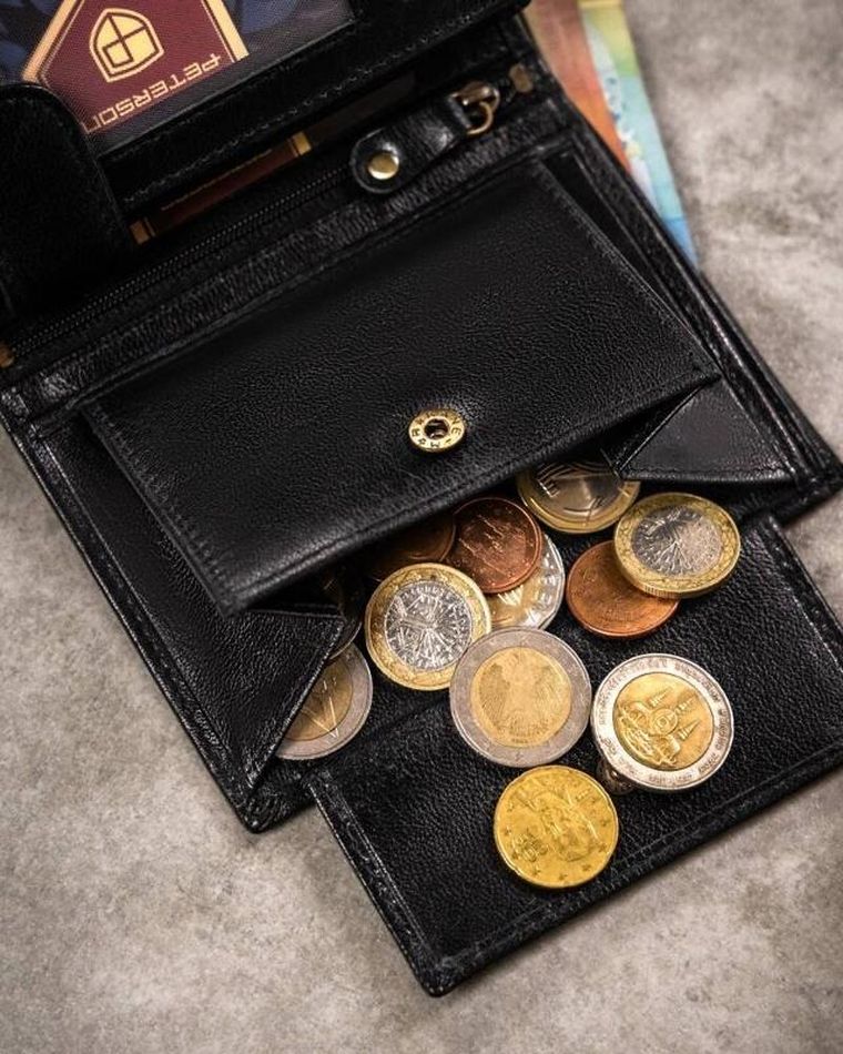 Zestaw prezentowy: Portfel, Brelok, czarny, skórzany, Peterson