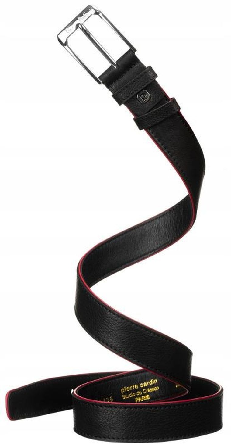 Zestaw prezentowy: Portfel, Pasek, czarny, skórzany, Pierre Cardin
