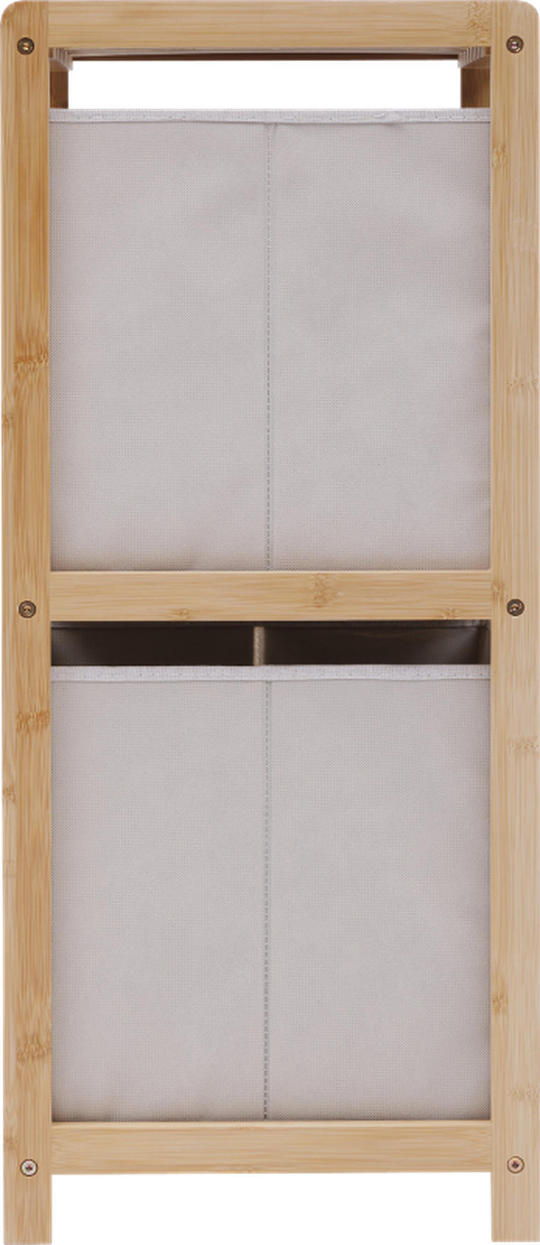 5five Simply Smart, Tidy, regał bambusowy z dwoma materiałowymi koszami, 34,7-33-77,5 cm