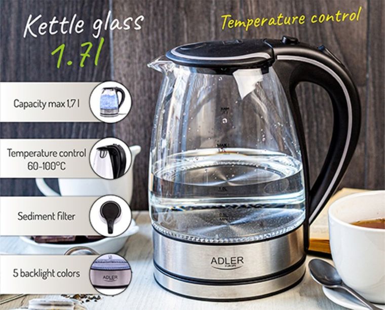 Adler, czajnik elektryczny AD 1225, 1.7 l