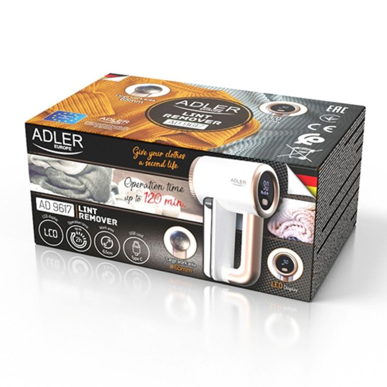 Adler, golarka do tkanin z wyświetlaczem LCD