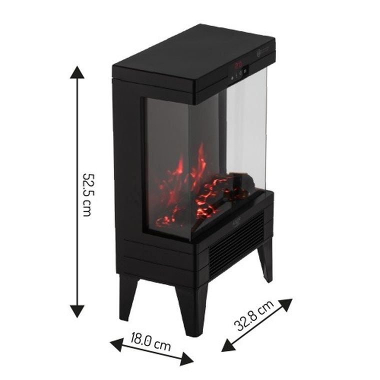 Adler, kominek elektryczny LED, z pilotem i termostatem, 1000W/2000W