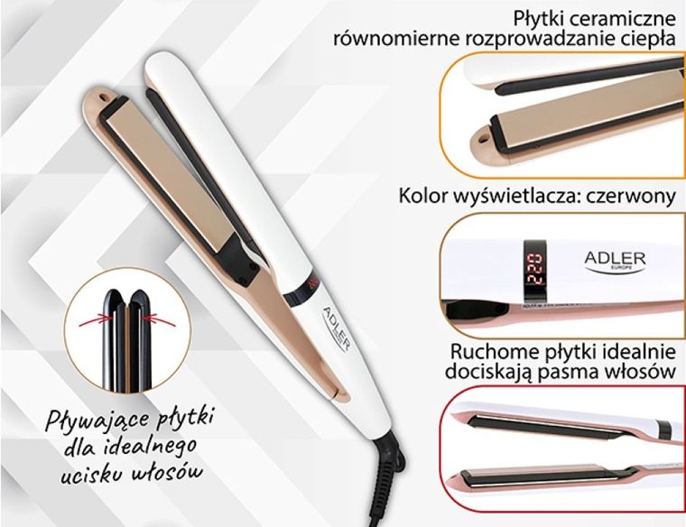 Adler, prostownica do włosów, AD2321