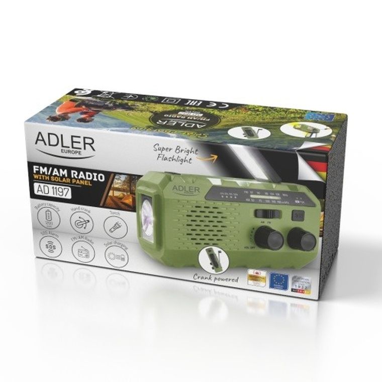 Adler, radio solarne z korbką ręczną