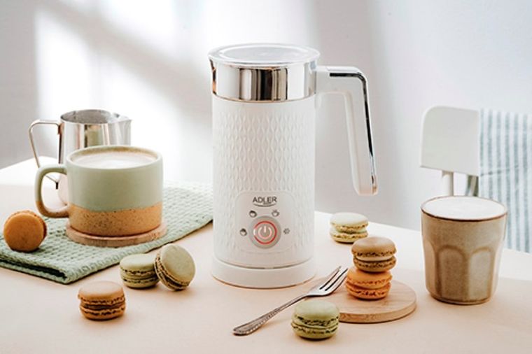 Adler, spieniacz do mleka 2w1, spienianie i podgrzewanie (latte i cappucino), AD 4494, biały