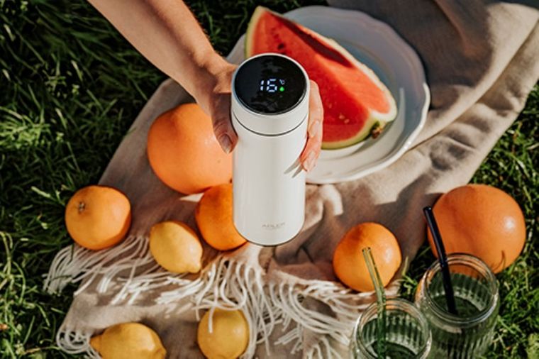 Adler, termos LED, biały, 473 ml