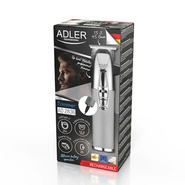 Adler, trymer profesjonalny, USB, AD 2836S