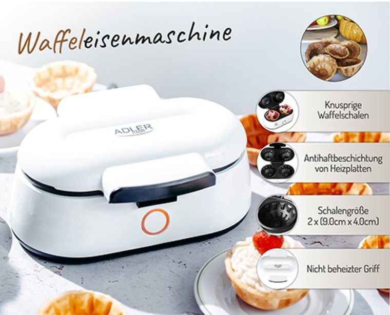 Adler, wypiekacz do miseczek waflowych, AD 3062