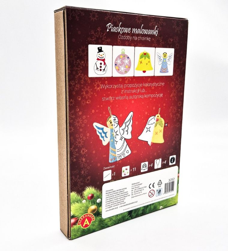 Alexander, Piaskowe Malowanki, Ozdoby na Choinkę: Bałwanek, zestaw kreatywny