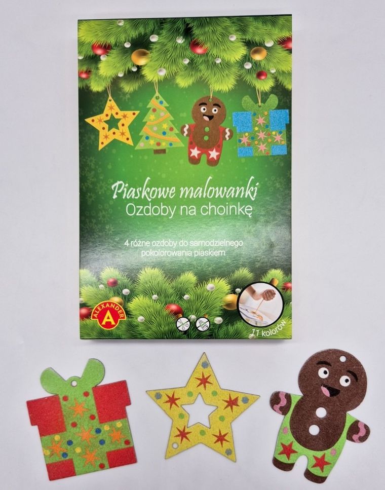 Alexander, Piaskowe Malowanki, Ozdoby na Choinkę: Ciastek, zestaw kreatywny