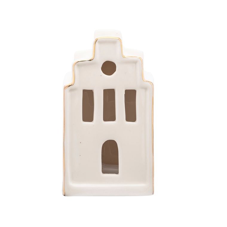 Altom Design, zestaw prezentowy: komplet domków LED ze złotą linią, 3 szt.