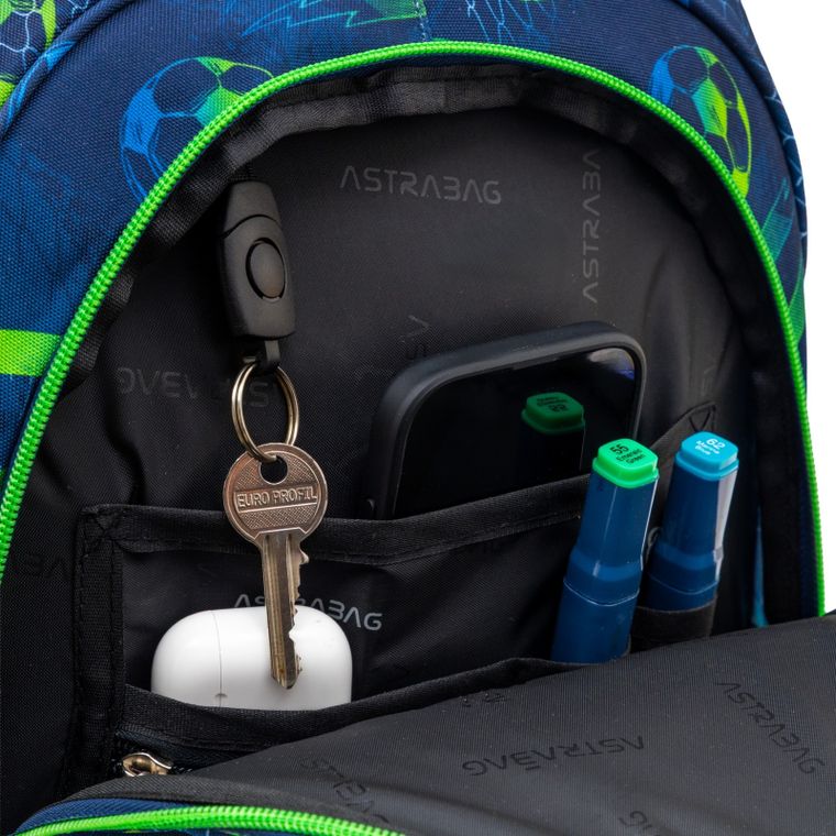 Astrabag, plecak szkolny, 3-komorowy, Football