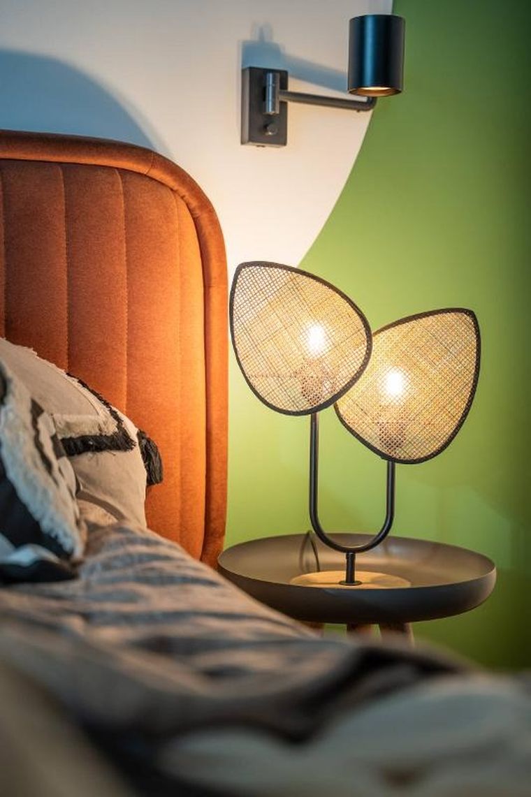 Atmosphera, lampa dekoracyjna, Olme, rattanowa plecionka, wys. 44 cm