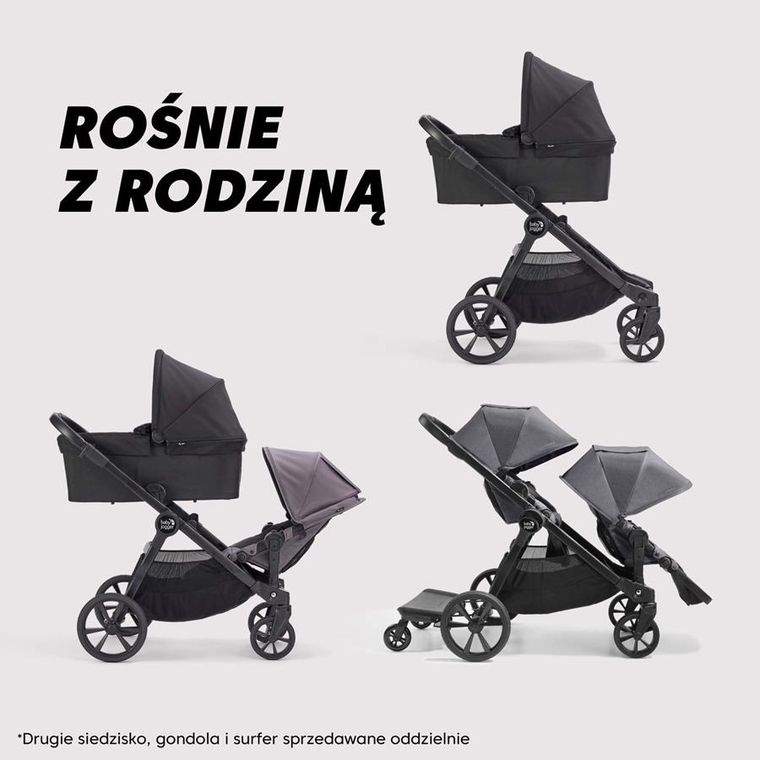 Baby Jogger, City Select 2, wózek modułowy z siedziskiem i gondolą, radiant slate