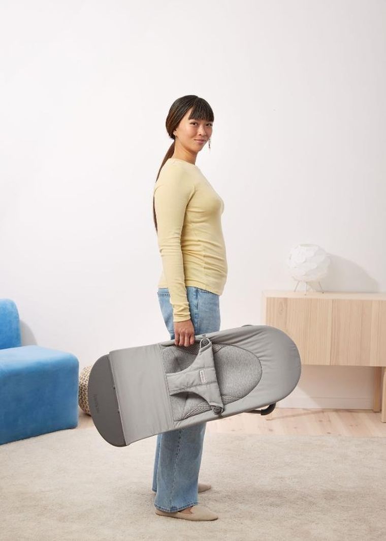 BabyBjörn, Balance Soft Woven, leżaczek, jasny szary