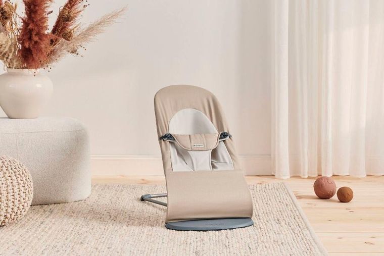 BabyBjörn, Balance Soft Woven, leżaczek, Khaki, beżowy