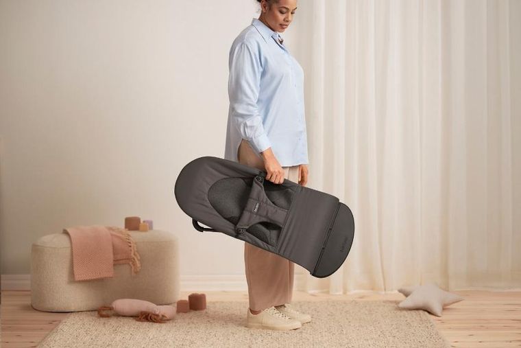 BabyBjörn, Balance Soft Woven/Jersey, leżaczek, Tri Fabric, ciemny szary