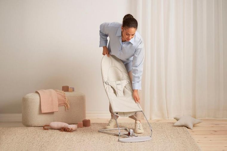 BabyBjörn, Balance Soft Woven/Jersey, leżaczek, Tri Fabric, jasny beż