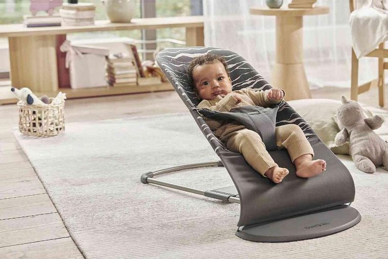 BabyBjörn, Bliss Cotton, leżaczek, antracyt, landscape