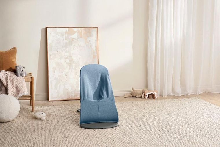 BabyBjörn, Bliss Woven, leżaczek bujaczek, melanżowy niebieski