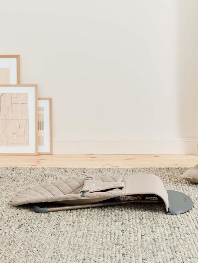 BabyBjörn, Bliss Woven, leżaczek, piaskowo-szary + zabawka Googly Eyes