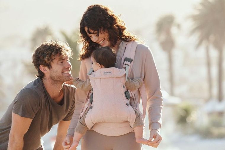 BabyBjörn, Harmony, Woven, nosidełko, jasny róż, melanż