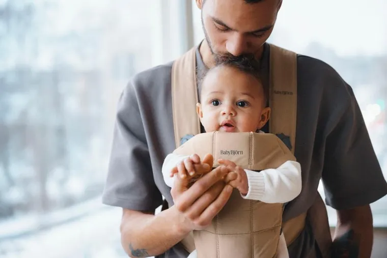 BabyBjörn, Mini Woven, nosidełko, Beige