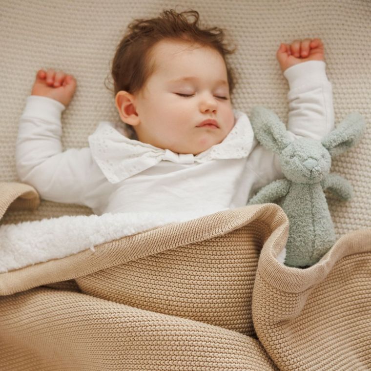 BabyOno, kocyk bawełniany z ociepleniem, beżowy, 75-100 cm