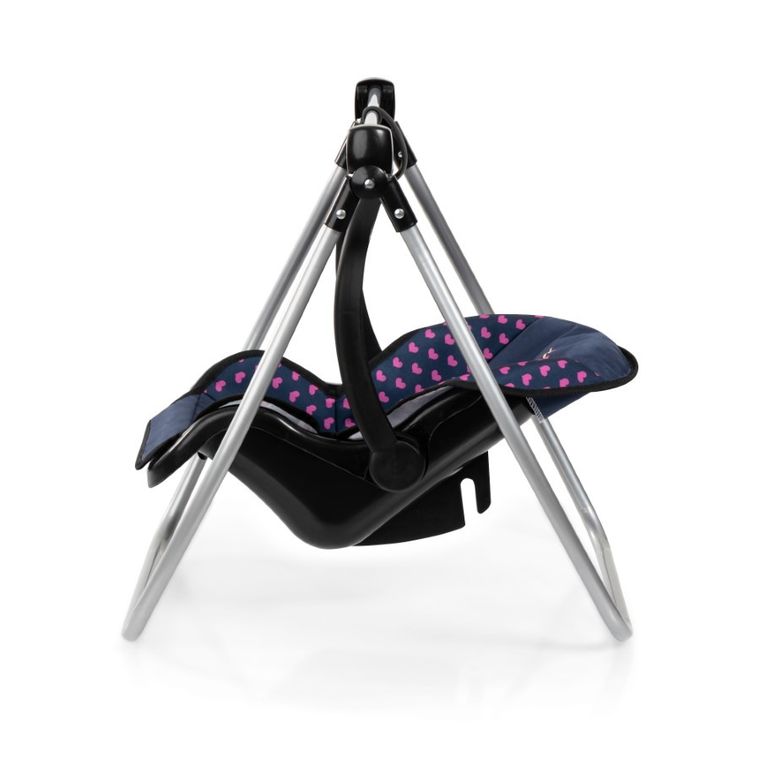 Bayer Design, Buggy, wózek spacerówka dla lalek, zestaw z kołyską, matą, torbą i akcesoriami, granatowo-różowy