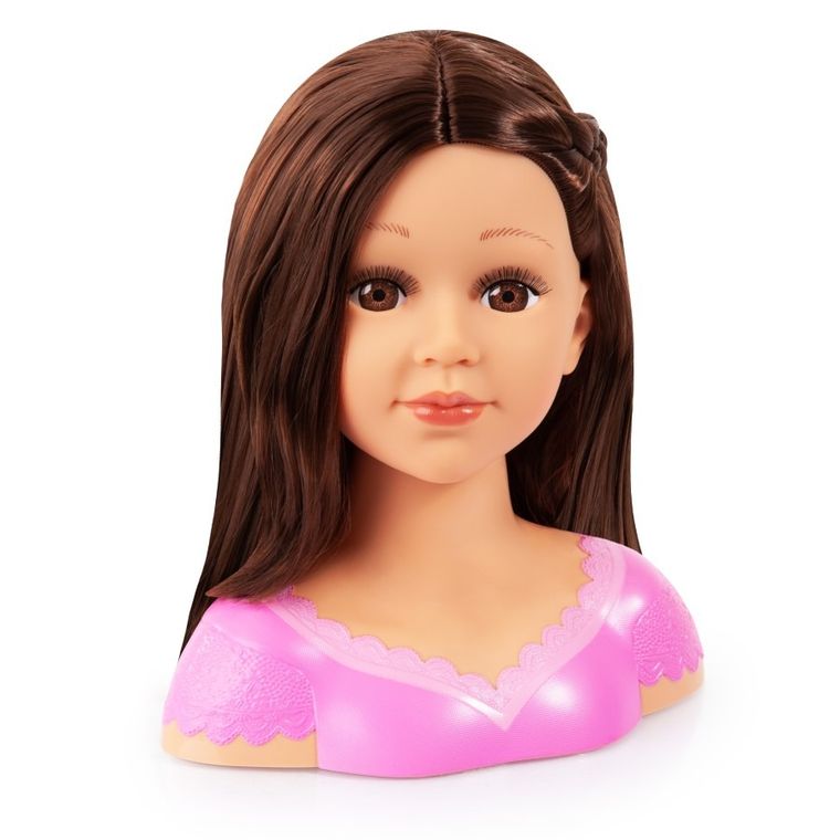 Bayer Design, Charlene, Super Modelka, głowa do stylizacji fryzur z akcesoriami, brunetka, 27 cm