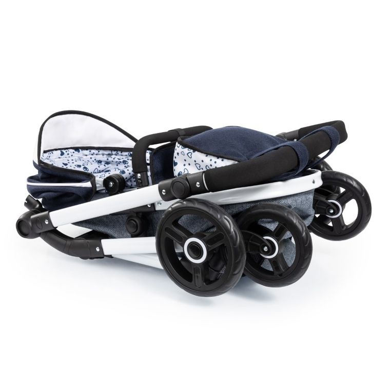 Bayer Design, Neo Vario Combi, głęboki wózek dla lalek z torbą, granatowy