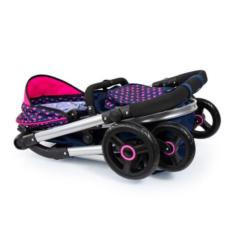 Bayer Design, Neo Vario Combi, głęboki wózek dla lalek z torbą, niebieski z jednorożcem