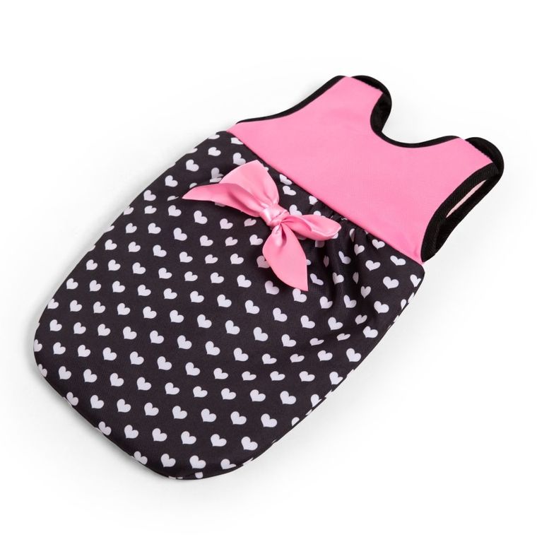 Bayer Design, Xeo Combi, głęboki wózek dla lalek, zestaw z łóżkiem turystycznym, torbą i akcesoriami, czarno-różowy