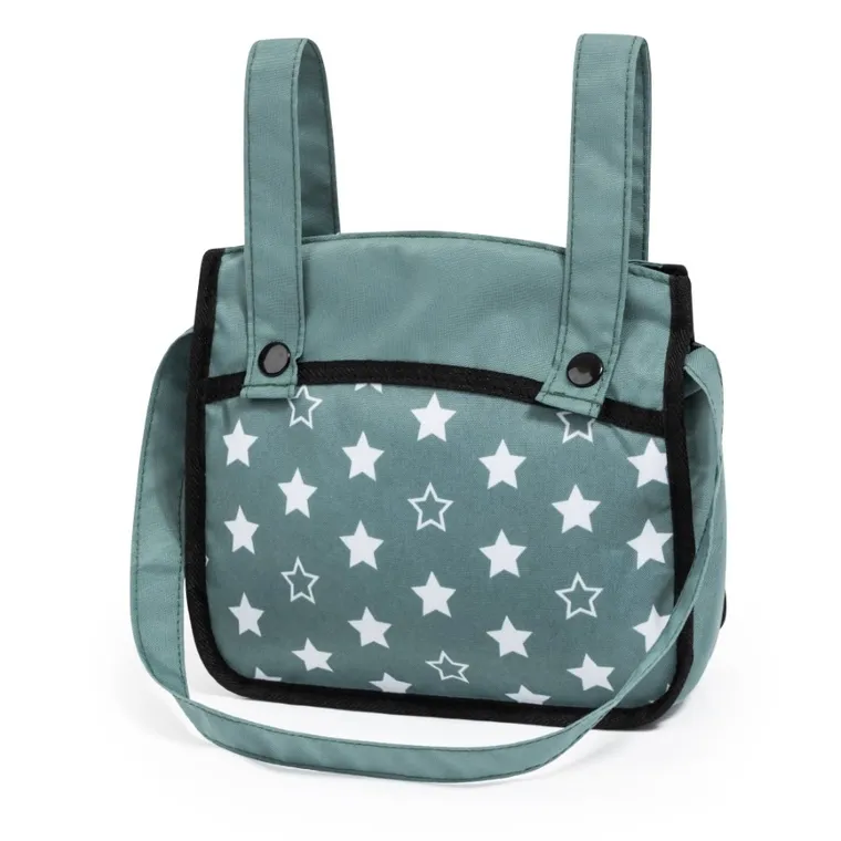 Bayer Design, Xeo Twin, bliźniaczy wózek dla lalek z torbą, zielony w gwiazdki