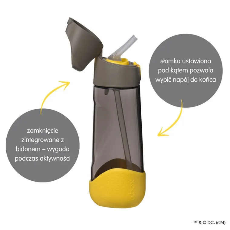 b.box, Batman, butelka na wodę tritanowa ze słomką, 600 ml