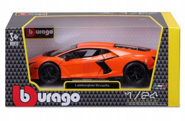 Bburago, Lamborghini Revuelto, model pojazdu, 1:24, pomarańczowy