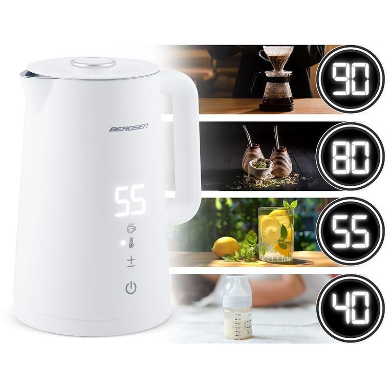 Berdsen, czajnik elektryczny, biały, 1,7l
