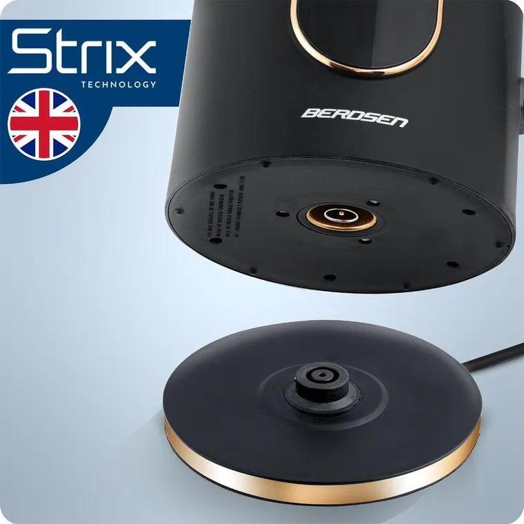 Berdsen, czajnik elektryczny, czarno-złoty, 1,7l, BD-712