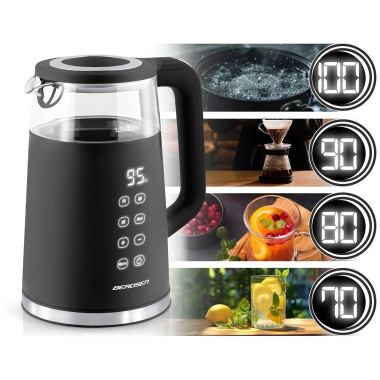 Berdsen, czajnik elektryczny, czarny, 1,7l, BD-707