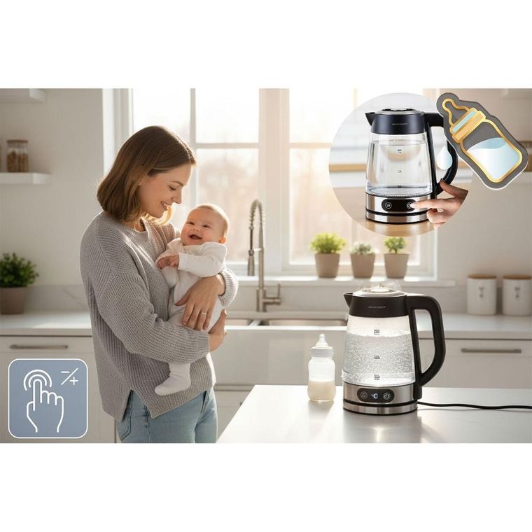 Berdsen, czajnik elektryczny, szklany z regulacją temperatury, 1,8l, 2200W, BD-715