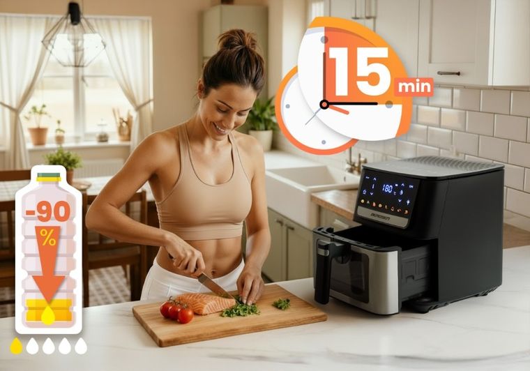 Berdsen, frytkownica beztłuszczowa, air fryer, 1700W, czarny, 6,5l, BD-655