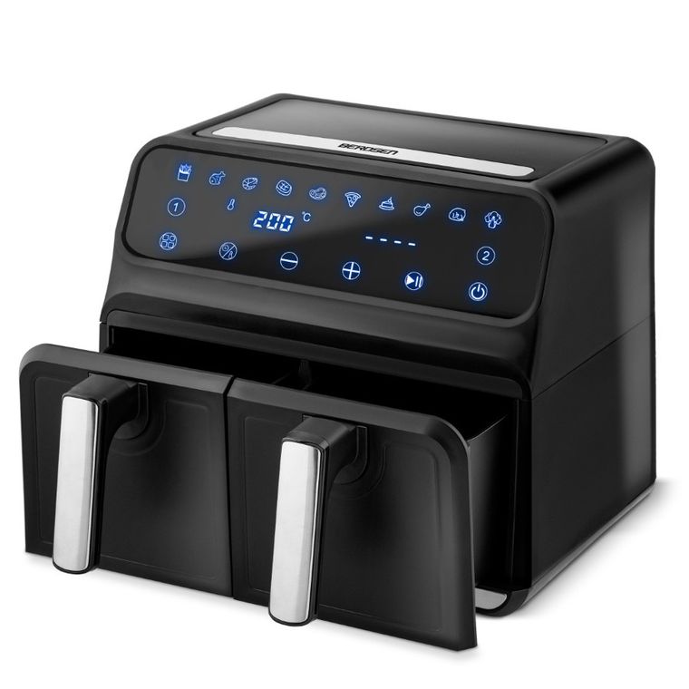 Berdsen, frytkownica beztłuszczowa, air fryer, czarno-srebrna, 8l, BD-653