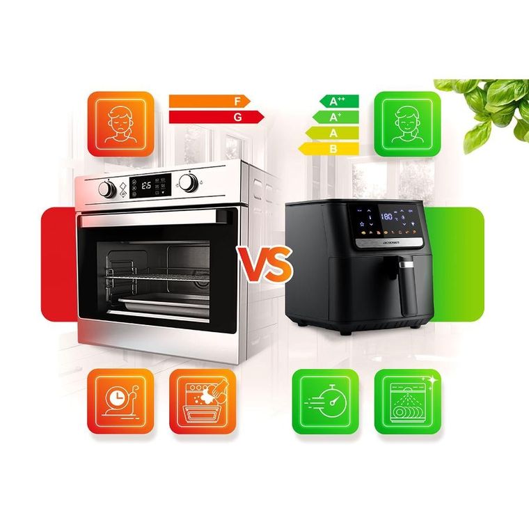 Berdsen, frytkownica beztłuszczowa, air fryer, czarny, BD-662