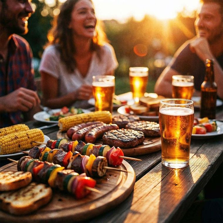 Berdsen, grill węglowy, ogrodowy, beczka z kominem, półki + termometr + popielnik, czarny, BD-895