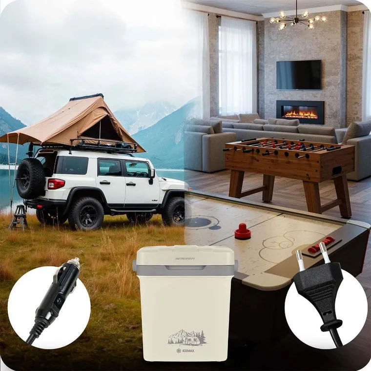 Berdsen, Icemax, lodówka turystyczna, tryb Eco, kremowa, 26l