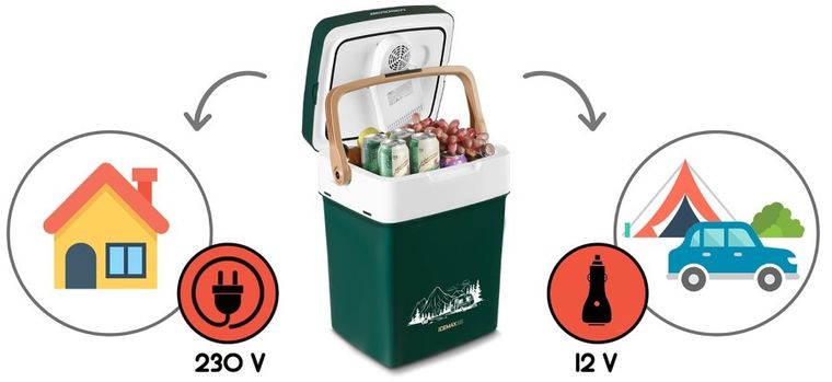 Berdsen, Icemax, lodówka turystyczna, tryb Eco, zielona, 29l