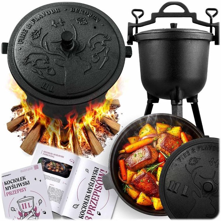 Berdsen, kociołek żeliwny, 11l